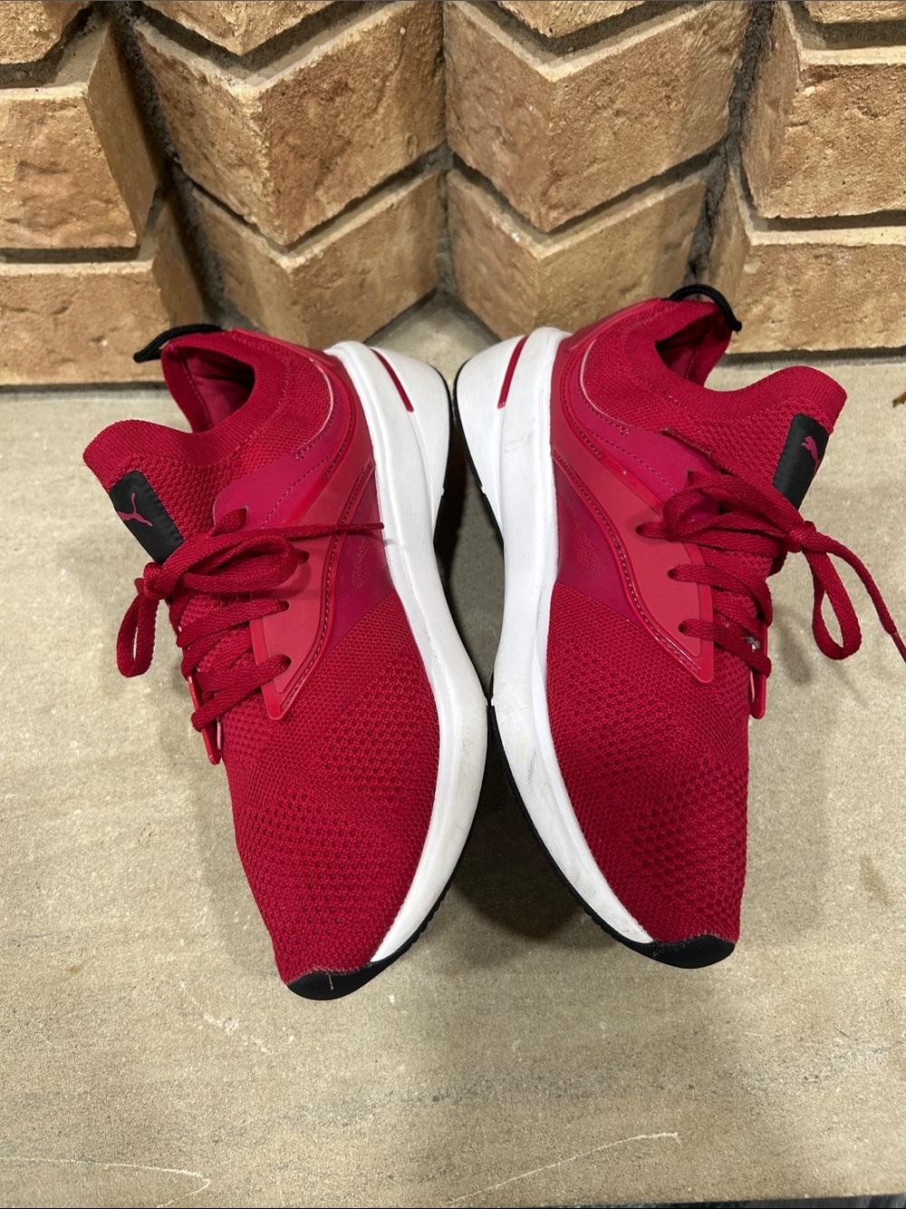 Puma 0421 Red Athletic Women’s Sneakers Size 9 with White Sole - Picture 3 of 6